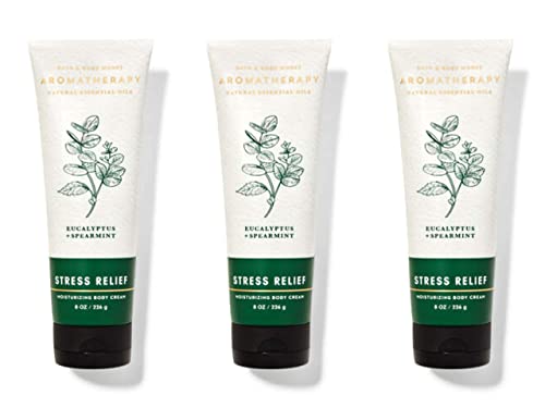 Bath and Body Works Aromatherapy Stress Relief Eucalyptus Spearmint Body Cream 3 Pack