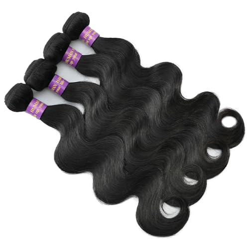 14A Human Hair Bundles 28 Inch Body Wave Bundles Human Hair 100% Unprocessed Brazilian Virgin Hair Body Wave 1 Bundle Human Hair Extensions for Women Natural Color Quick Weave