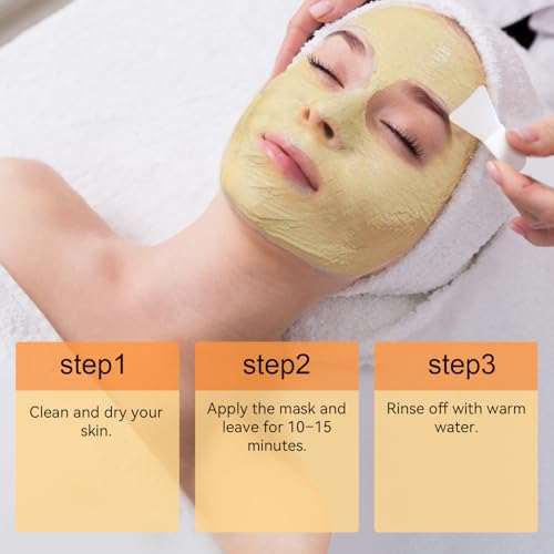 TJE Turmeric Face Mask with Vitamin C, Turmeric Vitamin C Clay Mask for Dark Spots, Dull Skin, Cleansing Pores & Blackheads, Moisturizing & Improve Uneven Skin Tone