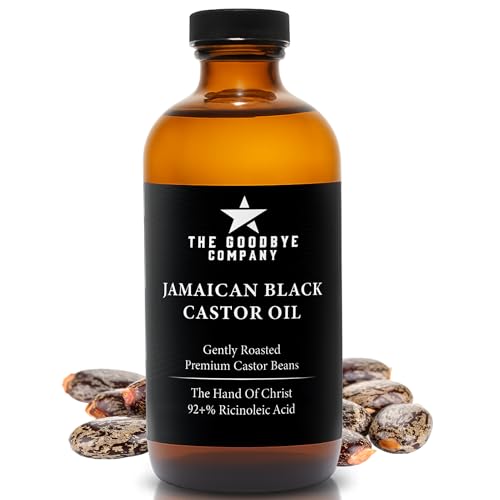 The Goodbye Company Black & Gold Castor Oil Blend ? Cold-Pressed & Unrefined ? Pure Hexane-Free Oil for Hair, Skin, Body, Eyelashes & Eyebrows