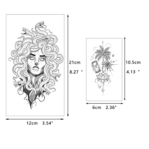 GLARYYEARS 48-Pack Waterproof Temporary Tattoos - 5-7 Day Wear