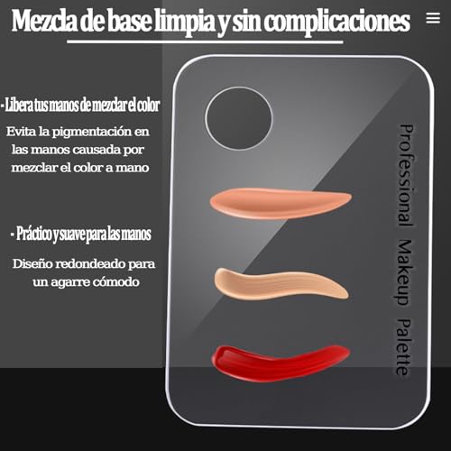 Makeup Palette with Spatula, Rotekt Clear Acrylic Nail Art Cosmetic