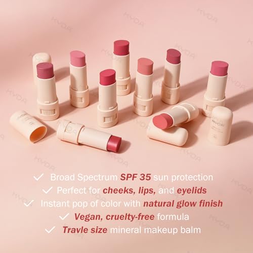 KYDA Mineral Color Balm BERRY SPF 35 Multiuse Lip & Cheek Stick, Shimmer Finish