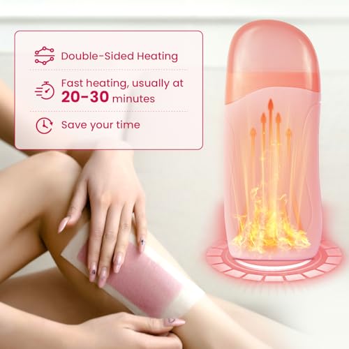 Wax Roller Kit, 4 Pcs Wax Cartridge Refills, Roll On Waxing for Coarse/Fine Hair Removal, Roller Waxing Kit for Women & Men Sensitive Skin, Hair Removal for Body Hair, Legs Arms at Home Kit