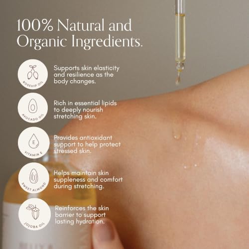 Pregnancy Belly Oil for Stretch Marks – Argan & Jojoba, 4.9oz