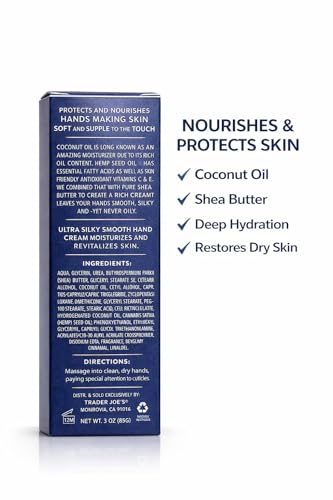 Trader Joe's Ultra Moisturizing Hand Cream 3 oz - Coconut & Hemp Oil