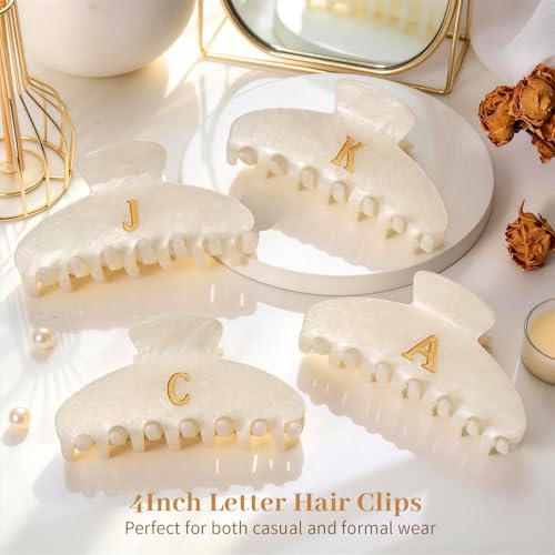 Personalized Initial Claw Clip for Women - Elegant Hair Accessory