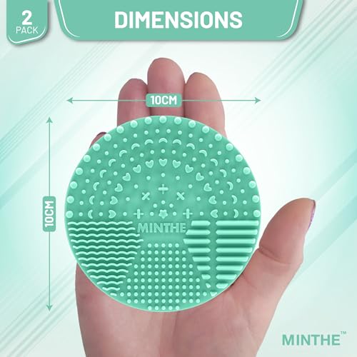 Green Silicone Makeup Brush Cleaner Mat 2 Pack - Deep Cleaning & Travel-Friendly