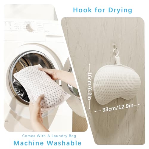 Bathtub Pillow with 4D Mesh & Suction Cups - Ergonomic Neck Support