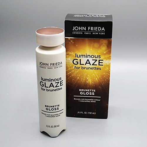 John Frieda Brilliant Brunette Luminous Glaze, Colour Enhancing Glaze, Designed to Fill Damaged Areas for Smooth, Glossy Brown Color, 6.5 Ounce (Packaging May Vary)