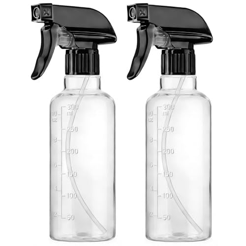 TTTred 10 oz Plastic Spray Bottles - Leakproof & Adjustable Nozzle (2 Pack)