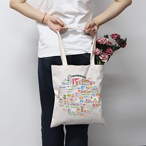 MNIGIU Cincinnati Tote Bag - Souvenir Gift and Travel Bag - Welcome Gift