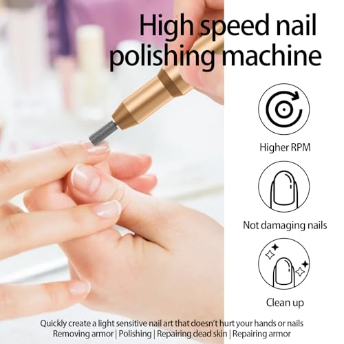 CBVCBV Rechargeable Nail Drill Kit - Professional Electric File for Gel Manicure & Pedicure