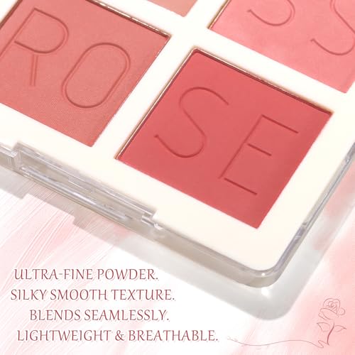 4-Color Matte Blush Palette - Highly Pigmented, Long-Lasting & Waterproof