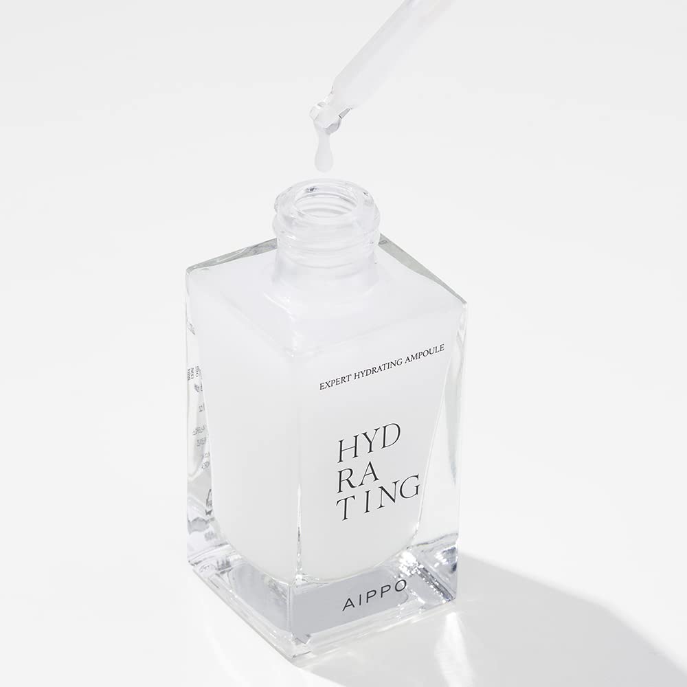 AIPPO Moisture, Hydrating Ampoule - Intensive Hydration Boost Infused with 71% Alaskan Glacier Water and 33 Marine Complex - 1.01fl.oz / 30ml, Animal Testing-Free, Korean Skincare