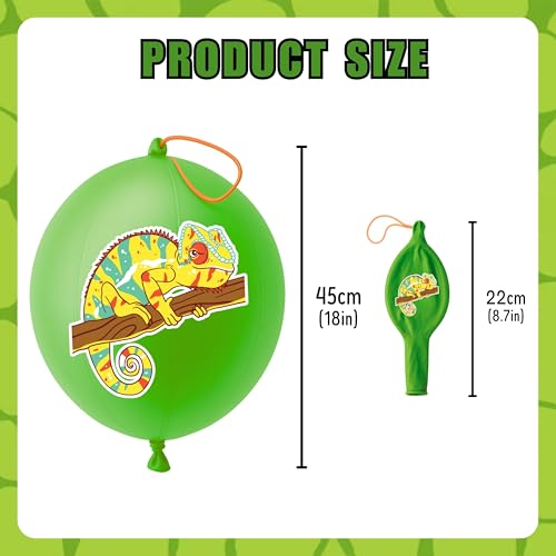 72 PCS Reptile Party Favors for Kids ? 48 Pre-Cut Temporary Tattoos & 24 Reptile Punch Balloons Themed Birthday Party Decorations Supplies Favors Gifts, Goodie Bag Fillers, Classroom Rewards