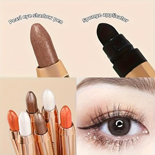 MooGlamor 6-Piece Shimmery Eyeshadow Pen Set with Brush