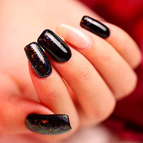modelones Nail Strengthener and Growth Blue Black Nail Polish Gel Nail Repair for Damaged Nails Strengthening Polish Ridge Filler for Nails 15ml for Nail Art