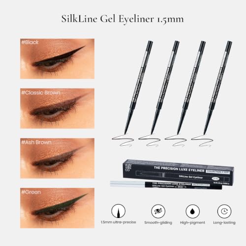 Ruby Vibe Co SilkLine Gel Eyeliner - Black, 1.5mm Precise Waterproof Makeup