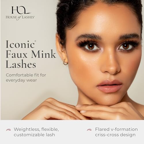 House of Lashes Iconic False Eyelashes - Faux Mink 3D Lashes