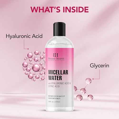 Botanic Hearth Micellar Water | Gently Cleanses, Makeup Remover With Dual|Phase Formula, Pack Of 2 (16 Fl Oz Each) | Suitable For All Skin Types