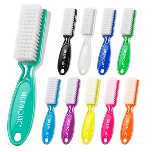 10 Pcs Nail Brush Set - Compact Handle Grip Manicure Tools