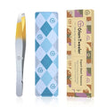 Exclusive G-01 Slant Tip Tweezers, GlamTweeler High Precison Expert Eyebrow and Facial Hair Removal Tweezer with Leather Storage & Carrying Case (Silver & Gold)