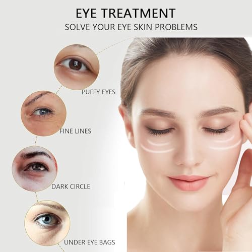 Fovcos Professional Caffeine Eye Masks, Under Eye Patches for Puffy Eyes, Eye Masks for Dark Circle, Wrinkles and Fine Lines, Rejuvenating and Refreshing Eye Masks with Caffeine