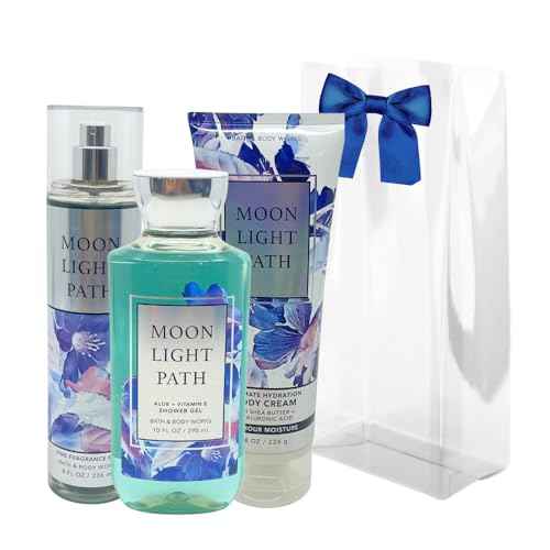 Bath & Body Works Moonlight Path 3pc bundle - Mist, Shower Gel & Body Cream - Gift Set for Women
