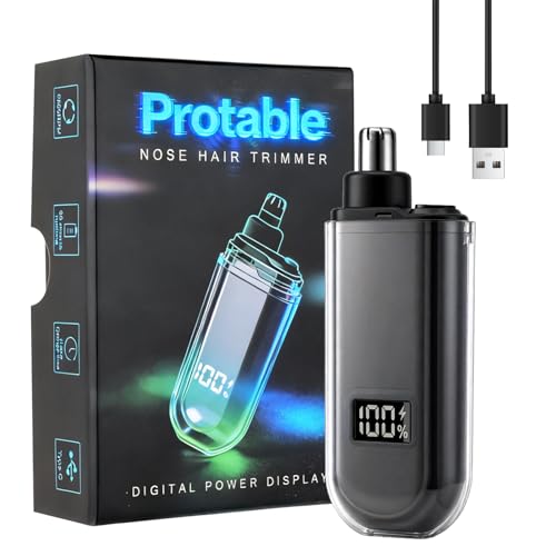 Portable LED Dsiplay Nose and Ear Trimmer Clipper for Men Women,2026 Professional Nose Hair Trimmer with Powerful Motor and Dual-Edge Blades for Smoother Cutting Mini Travel Size