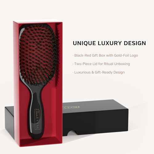 Boar Bristle Hair Brush, Soft Nylon Pins and Boar Bristles for Smoothing, Detangling, Soft Bristle Reducing Breakage and Enhancing Shine, Hairbrush for Women,Men