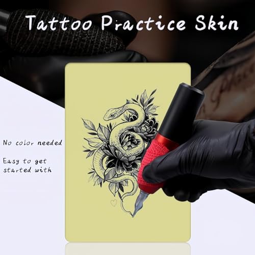 3mm Tattoo Practice Skin, 12x8 inch Double-Sided Thickened Blank Eyebrow Tattoo Fake Skin, Blank practice skin is ideal for beginners and tattoo artists