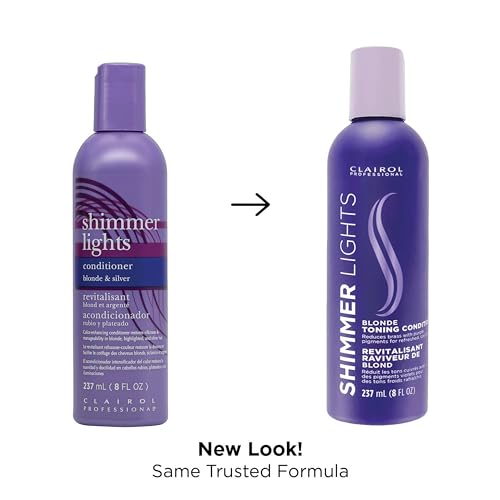 Clairol Professional Shimmer Lights Purple Conditioner | Neutralizes Brass & Yellow Tones | For Blonde, Silver, Gray & Highlighted Hair