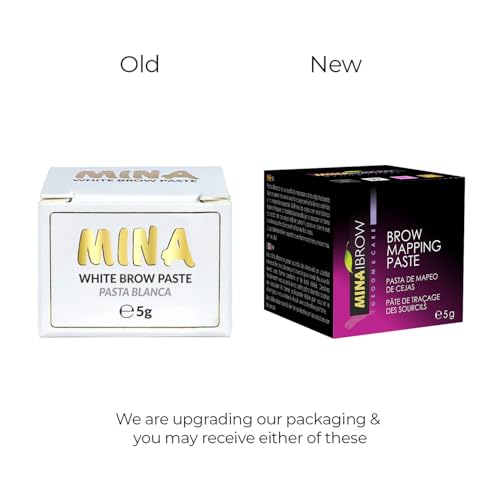 MINA White Mapping Brow Paste 5g | Draw Or Sketch The Right Shape Of The Eyebrow | Help To Perfect Your Brow Tinting, White Paste for Outlining & Fixation, Brow Mapping String, Eyebrow Contour