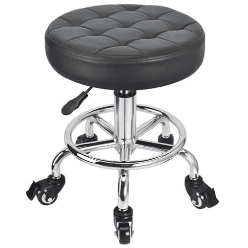 Adjustable Height Roller Stool with Wheels for Garage