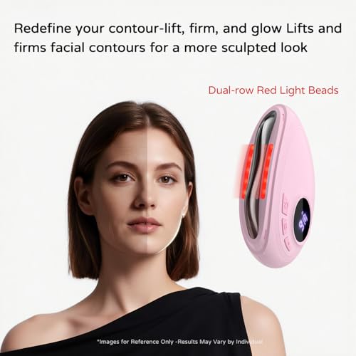 SHMHE Professional Red Light Gua Sha Massager for Face & Neck Skin Firming