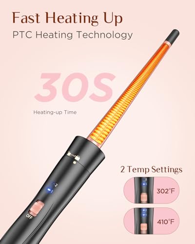 5-in-1 Curling Iron Set with Flat Iron and Hair Waver - Rose Gold
