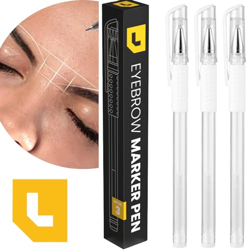LIUDEX White Ink Microblading Eyebrow Marker Pens (3-Pack)