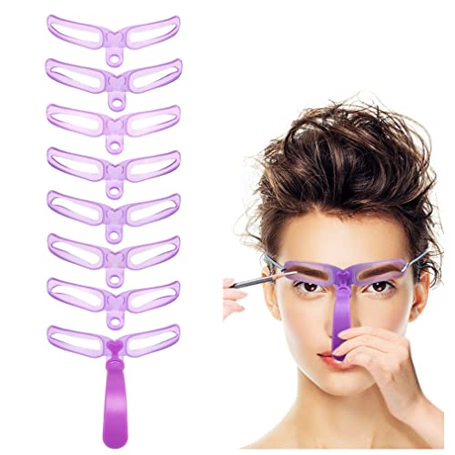 Amariver Eyebrow Stencil Kit - 8 Reusable Templates with Handle