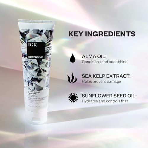 IGK Expensive Clear Gloss Top Coat - Pack of 2, 4.2 oz