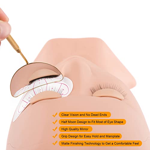 Large Half Moon Eyelash Extension Mirror - Professional Lash Inspection Tool