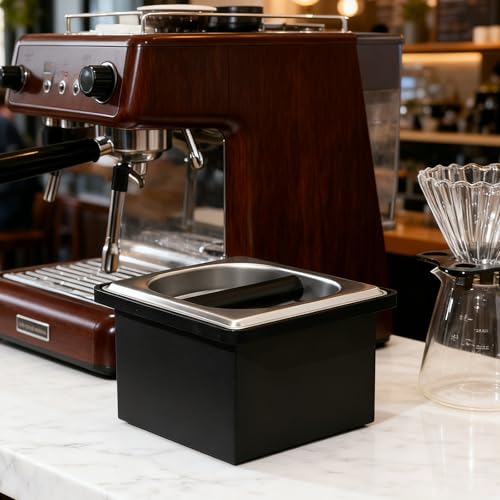 Stainless Steel Espresso Knock Box with Removable Bar