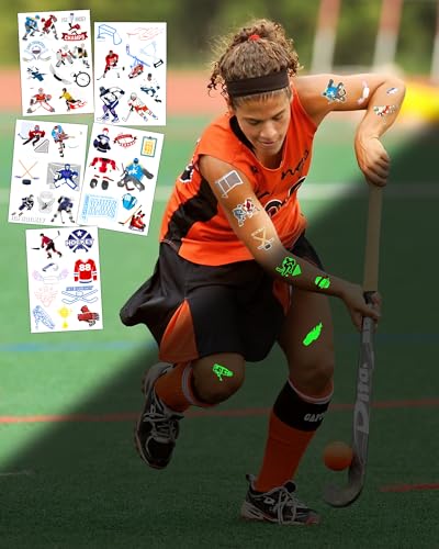 Glow in Dark Hockey Temporary Tattoos 168pc Party Favors