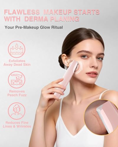 Sonic Dermaplaning Tool for Women - Rechargeable with 3 Speeds & LED