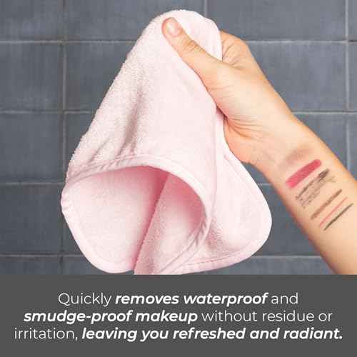 Tree To Tub Reusable Makeup Remover Cloth for Face - Pink Washable Microfiber Makeup Remover Towels for Gentle Cleansing, Washcloth for Daily Use, Face Towels for All Skin