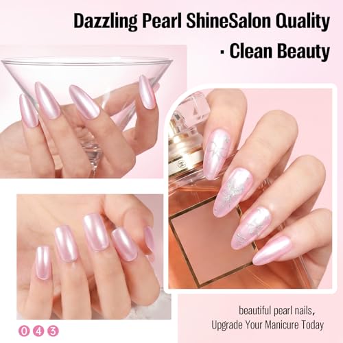 Vieafenti Light Pink Pearl Nail Polish - Quick Dry 15ml