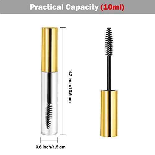 25pcs 10ml Empty Mascara Tubes with Wand & Funnels Gold