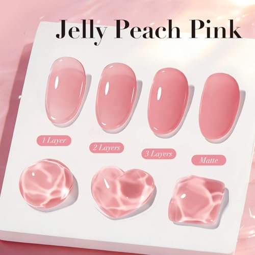 AzureBeauty Jelly Nail Polish 18ml Blush Pink Semi-Translucent