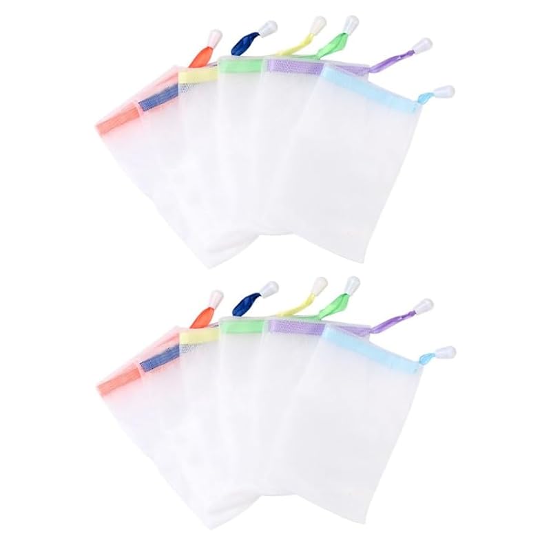 10 Pack Mesh Soap Saver Bags with Drawstring for Shower and Travel