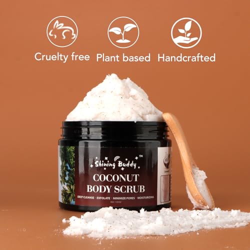 Coconut Body Scrub Exfoliator with Natural Ingredients Exfoliating Body Scrub for Women£¬Pure Oils and Dead Sea Salt Minerals£¬Moisturizing and Nourishing Skin(16.9oz)